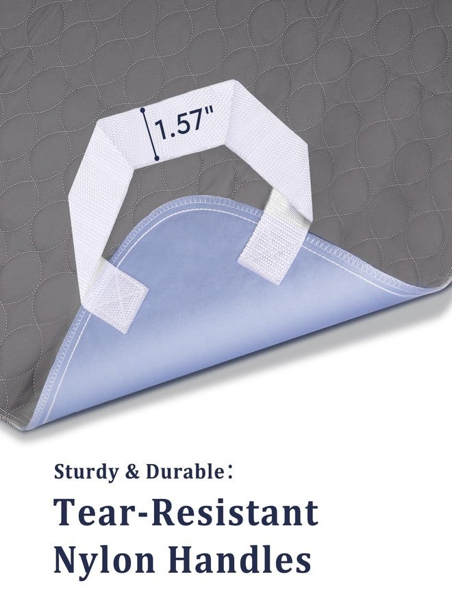 Brosive 2 Pack Positioning Bed Pad with Handles, 8 Sturdy Handle Washable Bed Pads for Incontinence, Waterproof, Reusable Underpads for Elderly Hospital Home Care, Grey, 36”×52” - Image 5